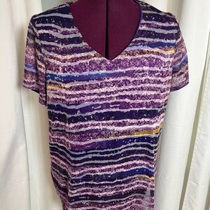 Coldwater Creek Purple Graphic Tee Short Sleeve